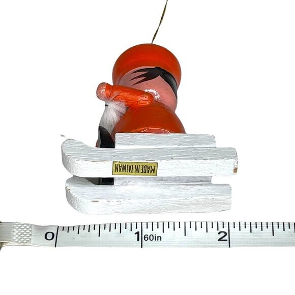 Vintage Wooden Winter Sports Sled Rider Christmas Ornament - Picture 4 of 8